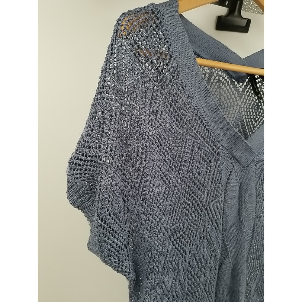 New Directions Womans Blue‎ XL Lace Cardigan Closed Pull Over - Picture 2 of 5